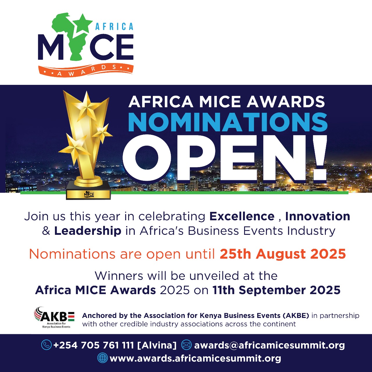 Africa MICE Awards 2025 Opens Nominations to Spotlight Excellence and Innovation